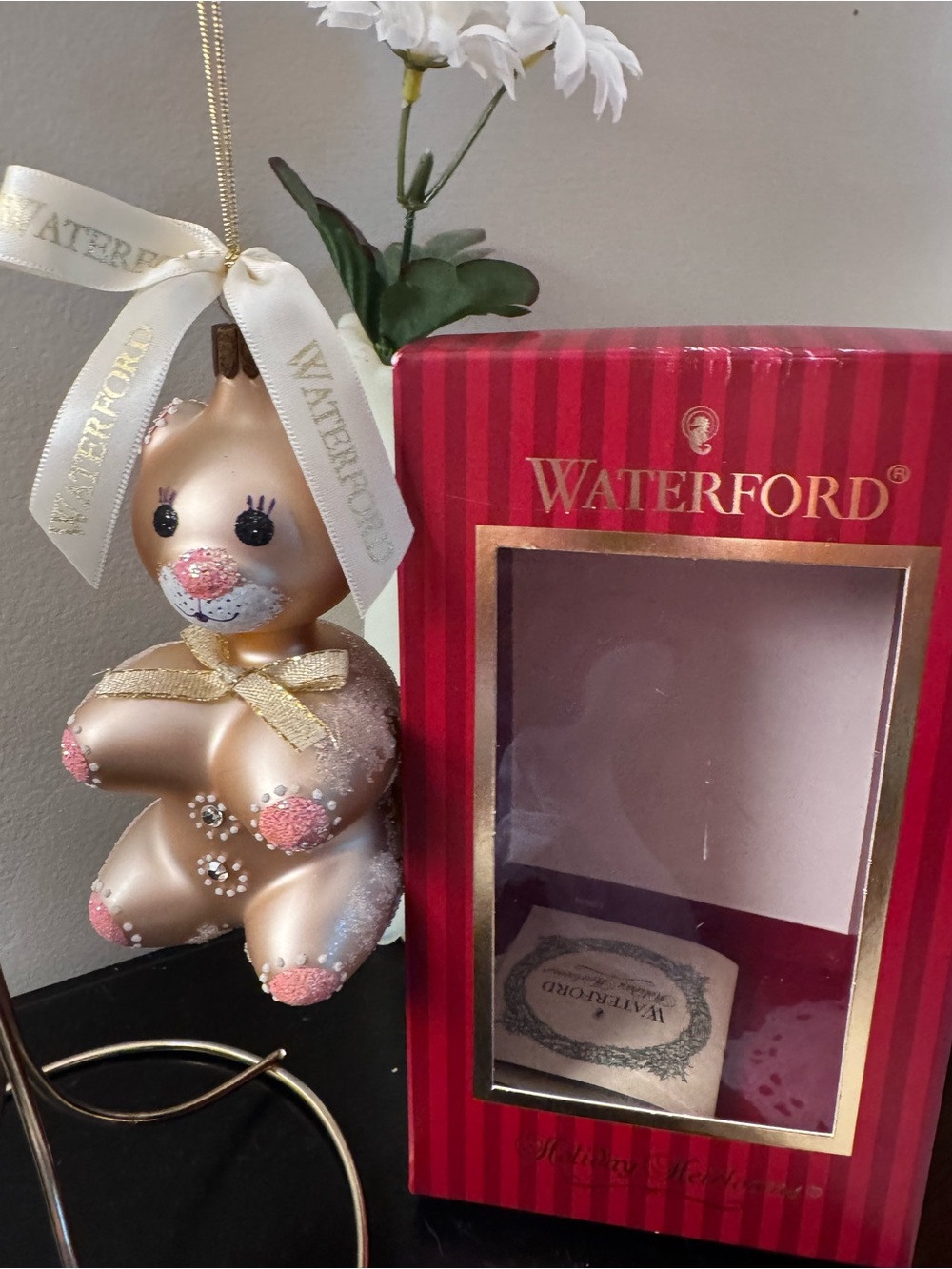 New w/tag & box -Waterford Holiday Heirlooms Gingerbread Teddy Bear Ornament
